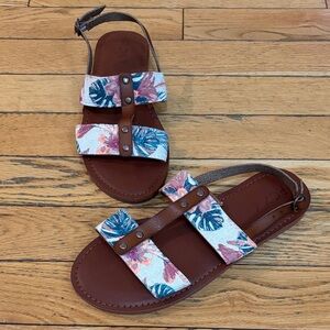 Roxy Chrishelle Tropical Floral Print Sandals